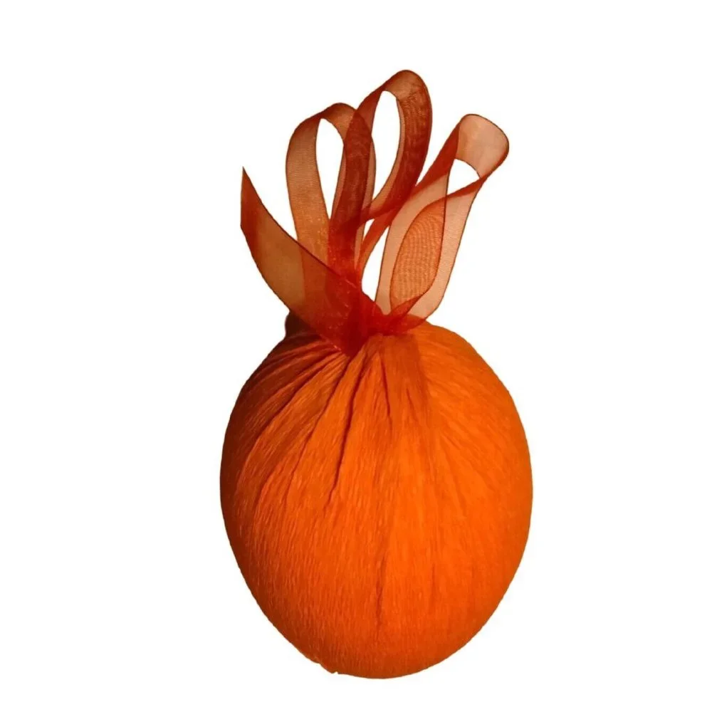 Crepe Paper Easter Egg Ornaments Large Orange Yellow Hanging Party Decoration